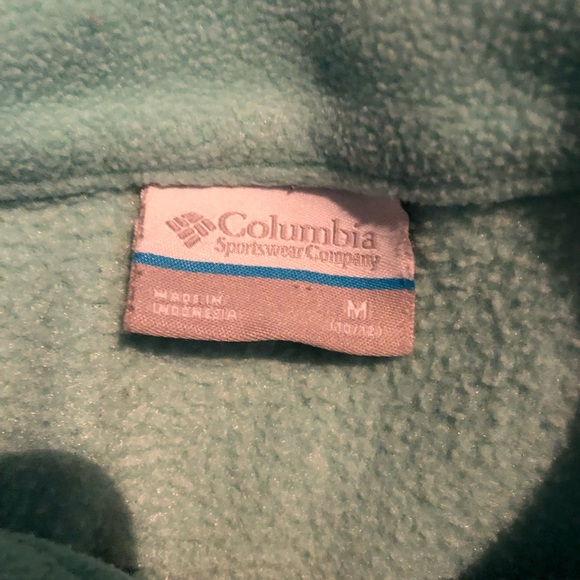 Mint color Columbia zippered fleece Youth Medium **& free SS long sleeve - Picture 2 of 6